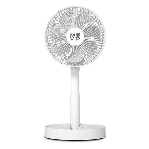 Muvip Ventilador de Sobremesa Portatil Plegable 6.5W 19cm de Diametro - 4 Velocidades - Angulo Ajustable hasta 90º - Autonomia h