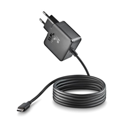 NGS GAN 45WâC Cargador de Pared GaN 45W - USBâC - PD3.0 PPS - Carga Inteligente para Portatil/Tablet/Smartphone - Proteccion contra Sobrecarga y Cortocircuitos - Cable 1.5m - Color Negro