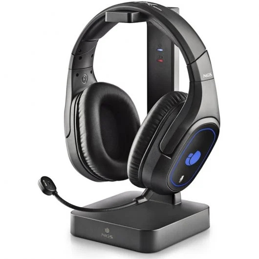 NGS GHX-600 Auriculares Gaming Inalambricos 7.1 - Microfono Extraible - Iluminacion LED - Orejeras Giratorias 90º - Autonomia h