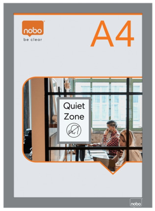 Nobo Pack de 2 Marcos Autoadhesivos Magneticos en Formato A4 - Colocacion en Vertical u Horizontal - Marco de Color Plateado