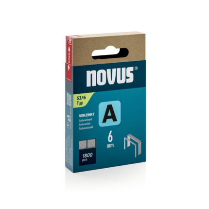 Novus A Tipo 53 Caja de 1800 Grapas 53/6 Galvanizadas - Patilla de 6mm