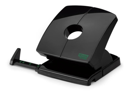 Novus B 230 re+new Perforadora de Papel - Perfora hasta 30 Hojas - Fabricada con Plastico Reciclado - Escala de Tope - Vaciado Facil - Punzones 5.5mm - Color Negro