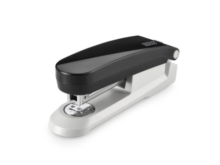 Novus Evolution E 20 Grapadora de Sobremesa + Caja de 200 Grapas 24/6 - Hasta 20 Hojas - Grapado Cerrado, Abierto y Clavado - Color Negro/Gris Claro