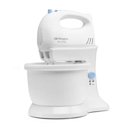 Orbegozo BA 4400 Amasadora Multifuncional - Potente y Versatil - Ideal para Pan Casero - 5 Velocidades y Funcion Turbo - Incluye 2 Mezcladores y 2 Varillas de Acero Inoxidable - BOL Rotatorio de 3.5 L