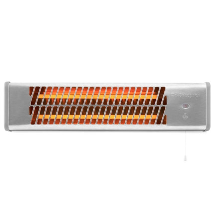 Orbegozo BB 5000 Estufa de Cuarzo para Aseo - Potencia 1200W - Interruptor por Tirador - 2 Niveles de Calor - Kit de Montaje para Pared - Pantalla Orientable - 13x11.5x54cm - Color Gris