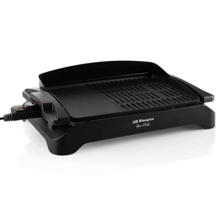 Orbegozo BC 4000 Barbacoa Electrica de Sobremesa - Potente y Versatil para Grandes Reuniones - Doble Zona de Grill y Plancha - Facil Limpieza y Seguridad Garantizada