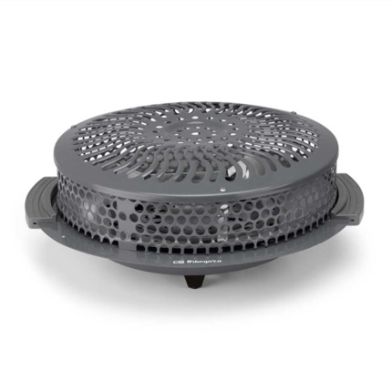 Orbegozo BR 92 Brasero Electrico - Potencia 900W - Rejilla de Seguridad - Asas de Tacto Frio - 2 Niveles de Calor - 40x15x39cm - Color gris oscuro