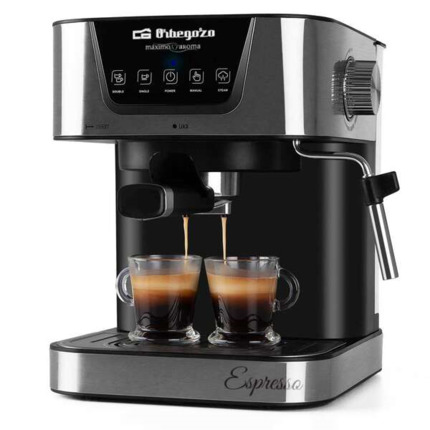 Orbegozo Cafetera Espresso EX 5200 - Orbegozo Presion de 20 Bar y 850W de Potencia - Panel de Control Tactil - Deposito de Agua de 1.5L Extraible - Valvula de Seguridad