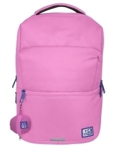 Oxford B-Ready Mochila 28L - Tamaño 42x30x15cm - Bolsillo Acolchado - Asa Superior - Funda para Lluvia - Poliester Reciclado RPET - Color Rosa