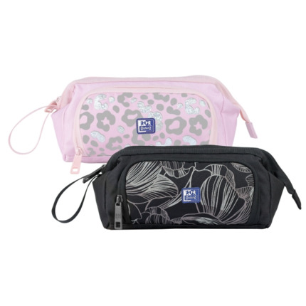 Oxford Dream Tech Estuche Portatodo Gran Capacidad - Apertura Total - Goma Kangoo Acoplable a Cuadernos y Carpetas - Asa de Transporte - DiseÃ±os Animal Print y Floral Print