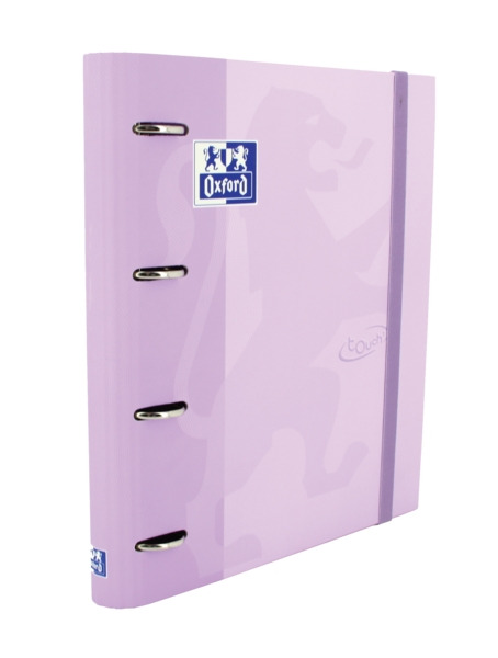 Oxford Europeanbinder Touch A4+ Carpeta de Anillas con Recambio Cuadricula 5x5 - Tapa Extradura - Cierre con Goma Elastica - Col