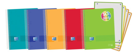 Oxford Live & Go A5+ Europeanbook - Tapa de Plastico - 120 Hojas - Colores Surtidos