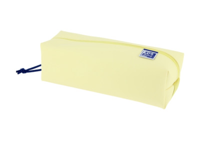 Oxford Live & Go Estuche Cuadrado Grande - Material Acolchado - Goma Elastica para unirlo al Cuaderno - Color Amarillo