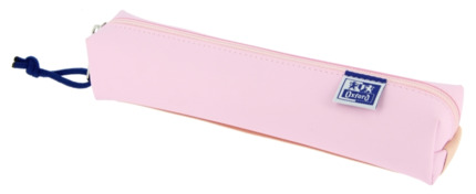 Oxford Live & Go Estuche Cuadrado Pequeño - Material Acolchado - Goma Elastica para unirlo al Cuaderno - Color Rosa