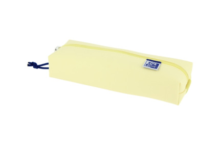 Oxford Live & Go Estuche Rectangular Mediano - Material Acolchado - Goma Elastica para unirlo al Cuaderno - Color Amarillo