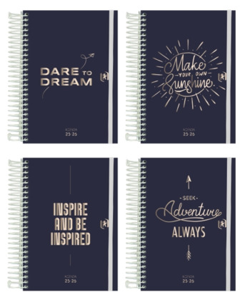 Oxford So Chic Agenda Escolar 25/26 Espiral Dia Pagina - Tamaño 8º - Tapa Extradura - Esquinas Microperforadas - Espacio para Notas - Cierre con Goma - Diseños Surtidos