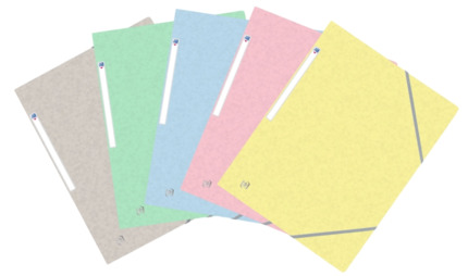 Oxford Top File+ Carpeta de Gomas 3 Solapas - Colores Pastel - Resistente y Duradera - Ideal para Organizar Documentos - Practica y Funcional