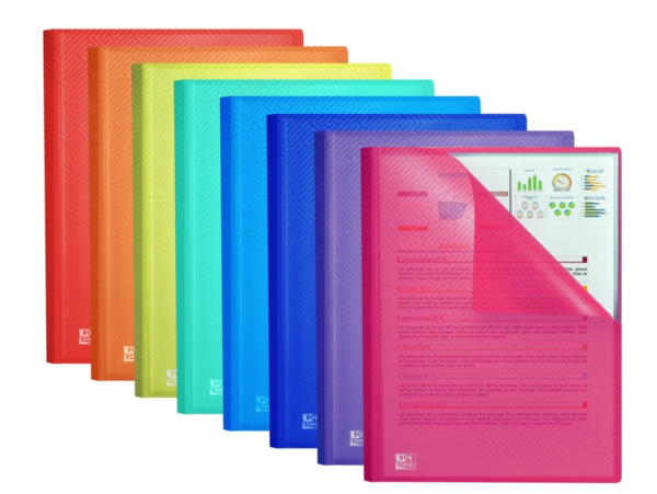 Oxford Urban A4 Carpeta de 20 Fundas Soldadas A4 - Tapa de Plastico Translucido - Colores Surtidos