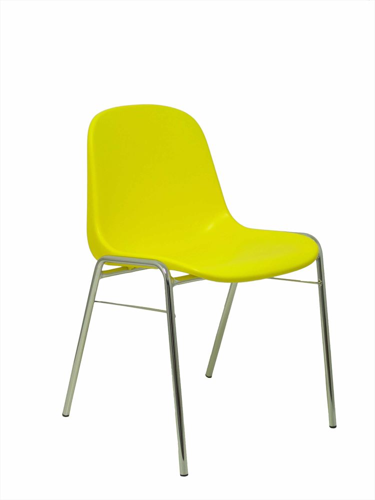 Pack 4 Silla de Oficina Alborea amarilla chasis cromo