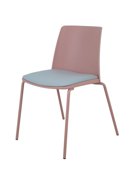 Pack 4 sillas Orgaz bali gris claro carcasa rosa y chasis rosa (3)