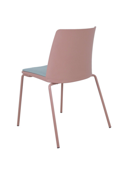 Pack 4 sillas Orgaz bali gris claro carcasa rosa y chasis rosa (5)