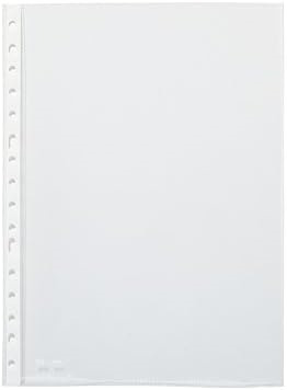 Pardo Pack de 100 Fundas Multitaladro A4 Transparentes 60 Micras - Acabado Piel de Naranja - Refuerzo en Blanco