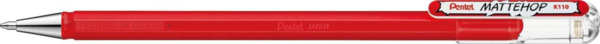 Pentel Mattehop Boligrafo de Bola - Punta 1mm - Trazo 0.5mm - Tinta de Gel Opaca - Fabricado con 55% de Materiales Reciclados -