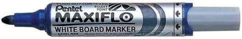 Pentel Maxiflo Rotulador para Pizarra Blanca - Regulacion del Flujo de Tinta - Punta Redonda - Ancho de Linea 2,5mm - 50% de Mat