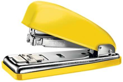 Petrus 226 Grapadora Metalica - Hasta 30 Hojas - Grapado Cerrado, Abierto y Clavado - Color Amarillo Metalizado