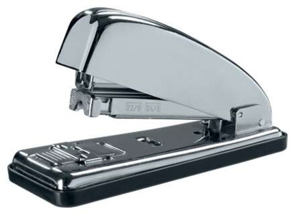 Petrus 230C Grapadora Metalica Retro - Hasta 30 Hojas - Grapado Cerrado, Abierto y Clavado - Color Cromado