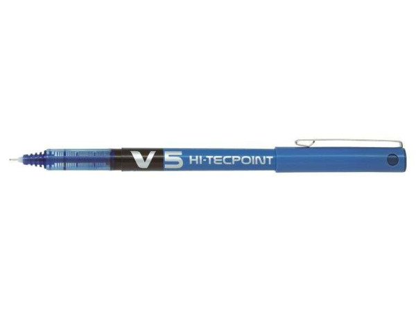 Pilot Boligrafo de tinta liquida V5 HI-Tecpoint Rollerball - Punta fina de aguja 0.5mm - Trazo 0.3mm - Color Azul