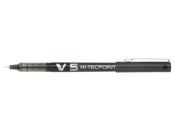 Pilot Boligrafo de tinta liquida V5 HI-Tecpoint Rollerball - Punta fina de aguja 0.5mm - Trazo 0.3mm - Color Negro