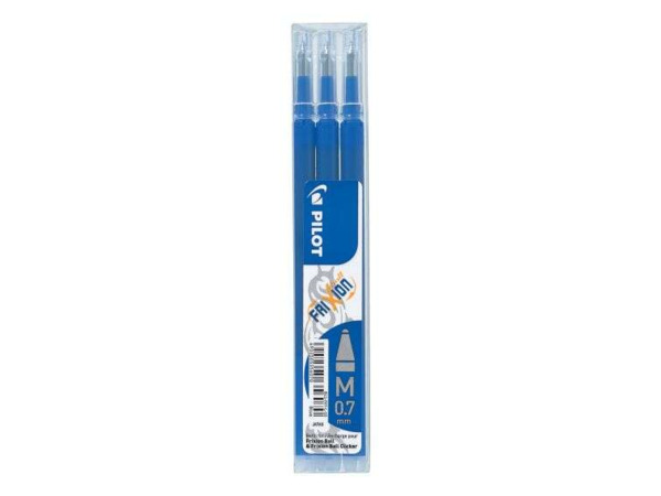 Pilot Pack de 3 Recambios para Frixion Ball / Frixion Clicker - Tinta Gel Borrable - Punta de Bola 0.7mm - Trazo 0.4mm - Color A