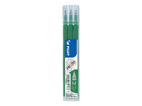 Pilot Pack de 3 Recambios para Frixion Ball / Frixion Clicker - Tinta Gel Borrable - Punta de Bola 0.7mm - Trazo 0.4mm - Color V