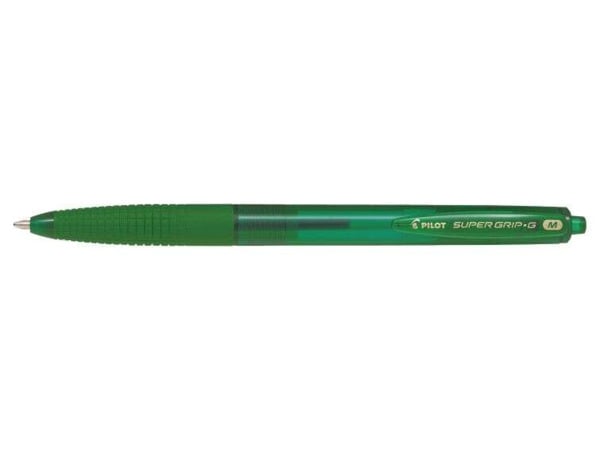 Pilot SuperGrip G Boligrafo de Bola Retractil - Punta Redonda 1.0mm - Trazo 0.4mm - Tinta de Aceite - Grip Ergonomico - Color Ve