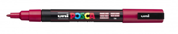 Posca PC-3M Marcador de Pintura - Punta Conica 0.9-1.3mm - Tinta Base al Agua - Resistente a la Luz - Color Rojo Oscuro