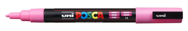 Posca PC-3M Marcador de Pintura - Punta de Poliester Conica 0.9-1.3mm - Tinta Base al Agua - Resistente a la Luz - Color Rosa