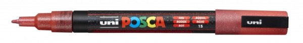 Posca PC-3ML Marcador de Pintura - Punta Conica de Poliester 0.9-1.3mm - Tinta Base al Agua - Resistente a la Luz - Color Rojo