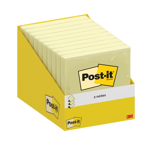Post-It Bloc de 100 Z-Notas Adhesivas Reposicionables - Forma Cuadrada - 76x76mm - Color Amarillo Claro