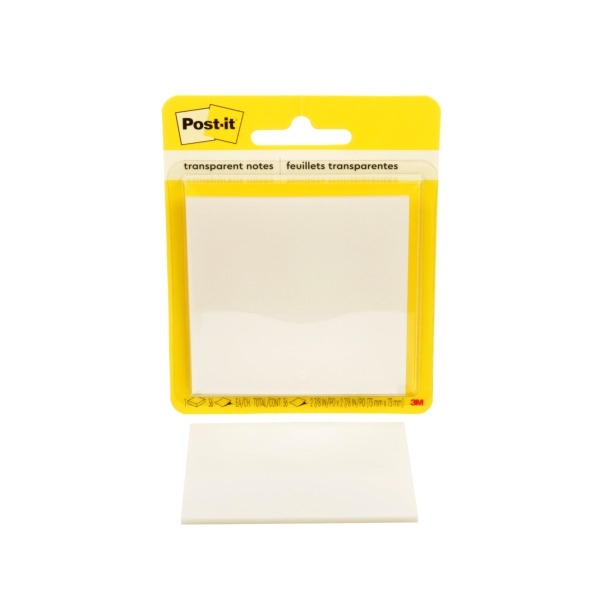 Post-It Bloc de 36 Notas Transparentes - Forma Cuadrada - 73x73mm - Color Transparente