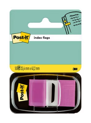 Post-it Index Dispensador con 50 Marcadores Reposicionables 25.4 x 43.2mm - Adherencia Firme - Para Marcar, SeÃ±alar o Destacar Informacion - 7000144933 - Color Lila