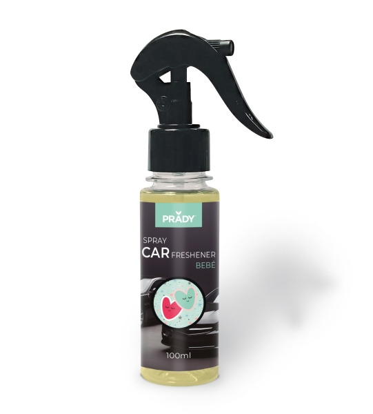 Prady Ambientador Coche Bebe - Frasco de 100 ml - Spray Pulverizador