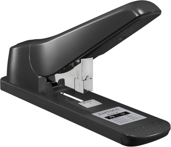 Rapesco 1063 AV-45 Grapadora de Gruesos - Capacidad para 115 Hojas - Grapado Cerrado - Carga Trasera - Color Negro