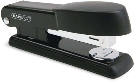 Rapesco Bowfin Grapadora Metalica de Sobremesa - Hasta 25 Hojas - Grapas 26/6, 24/6 - Grapado Cerrado y Abierto - Color Negro