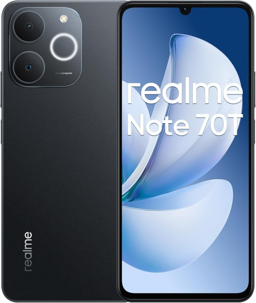 Realme Note 70T Smartphone Pantalla Amoled 6.75"- 90Hz - 4GB - 256GB - Bateria 6000mAh - Color Negro