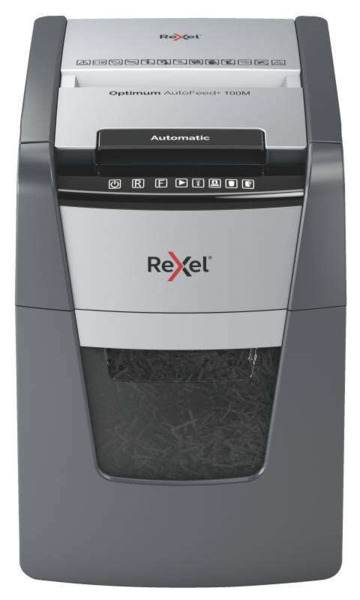 Rexel Optimum Autofeed 100M Destructora Automatica de Microcorte - Alimentacion Automatica de Hasta 100 Hojas - Nivel de Ruido U