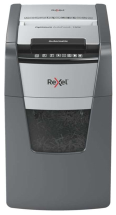 Rexel Optimum AutoFeed 130X Destructora Automatica de Corte en Particulas - 44L - Alimentacion Automatica 130 hojas - Ranura Manual 8 Hojas - Anti Atasco