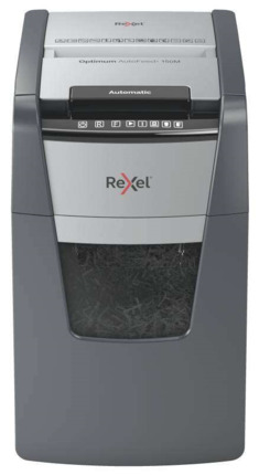Rexel Optimum Autofeed 150M Destructora Automatica de Microcorte - Alimentacion Automatica de Hasta 150 Hojas A4 - Clasificacion de Seguridad P-5 - Negro