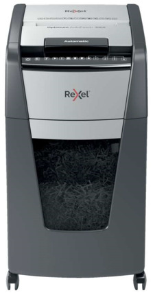 Rexel Optimum AutoFeed 300X Destructora Automatica de Corte en Particulas - 34L - Alimentacion Automatica 300 hojas - Ranura Manual 10 Hojas - Anti Atasco