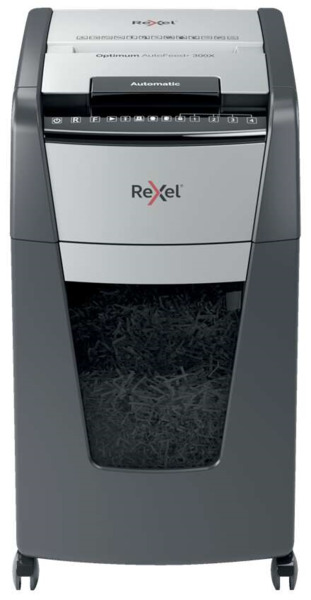 Rexel Optimum AutoFeed 300X Destructora Automatica de Corte en Particulas P-4 - Alimentacion Automatica 300 Hojas y Ranura Manua